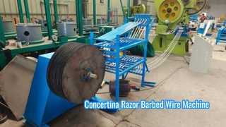 The concertina razor barbed wire machine is used to produce concertina razor wire.